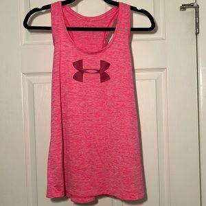 Under Armour heathered pink, racer back tank- size M